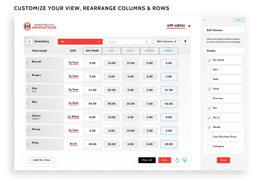Customize your view, rearrange columns and rows. Showing how you can move columns/rows and customize them.